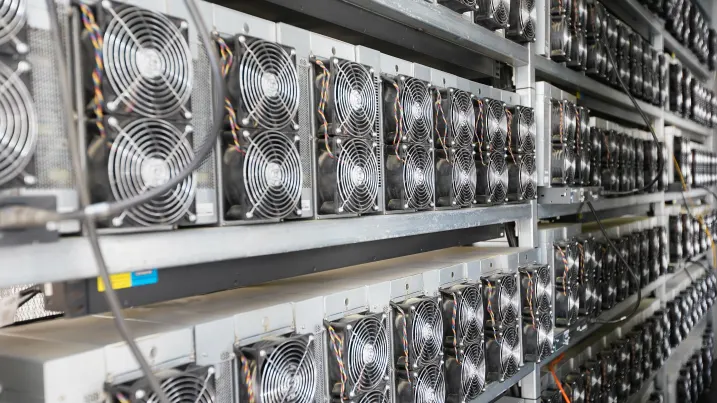 An array of bitcoin mining units inside a container at a Cleanspark facility in College Park, Georgia, U.S., on Friday, April 22, 2022.