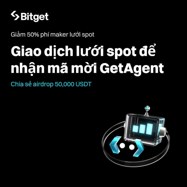 Bitget ra mắt chương trình Spot Grid x GetAgent: Cơ hội trải nghiệm giao dịch AI và nhận airdrop 50,000 USDT